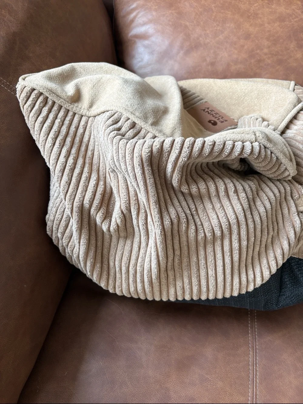 FUNNY FUZZY Pet Stair - Khaki 3-Step Corduroy Plush COVER ONLY